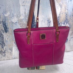 Genuine Dooney & Bourke Fuchsia Leather Tote